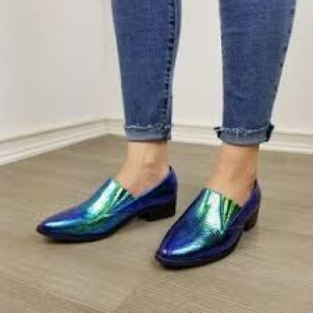 Liliana Conner 1 Green Hologram Loafers